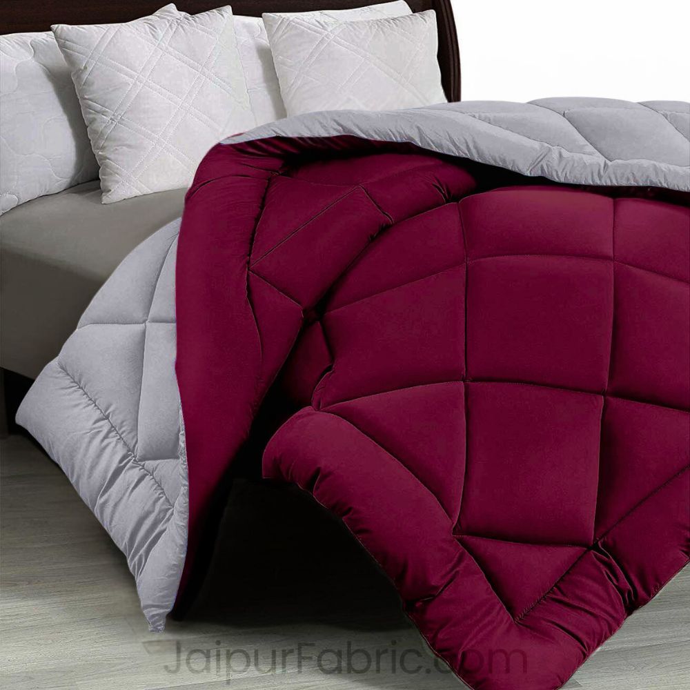Maroon Light Grey Double Bed Comforter