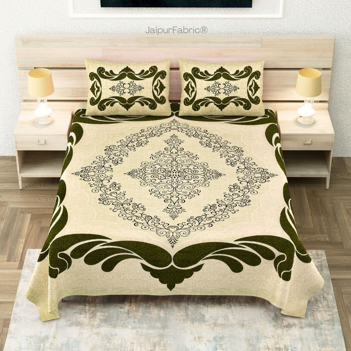 Lakshmi Rath Sapphire Petal Dream and Emerald Glory Pure Cotton King Size Bedsheet Combo of 3