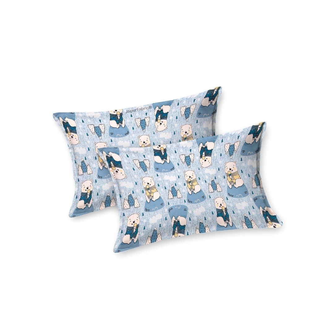 Artist of the Future Icy Blue Soft Cotton Kids Bed Sheet Combo of 2