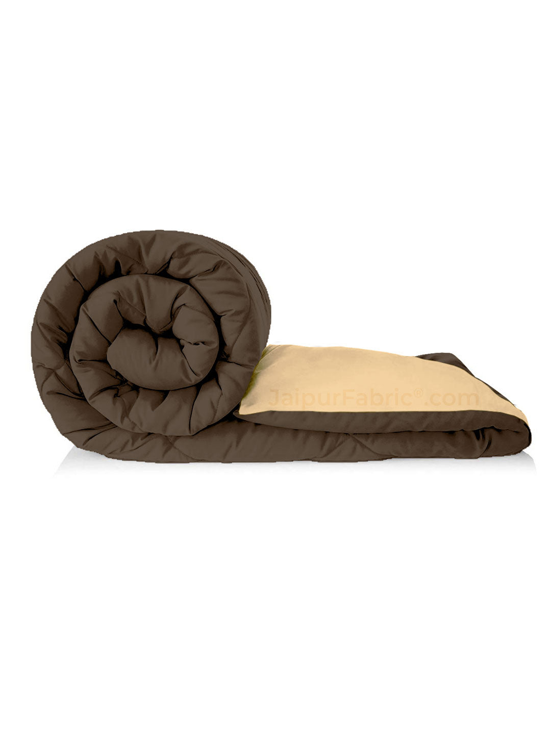 Dark Brown-Off White Single Bed Comforter