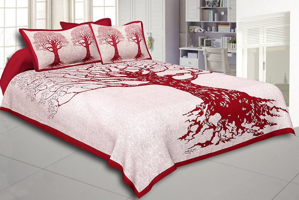 Majestic Multicolor Cotton 4 Bedsheets Set with Pillow Covers