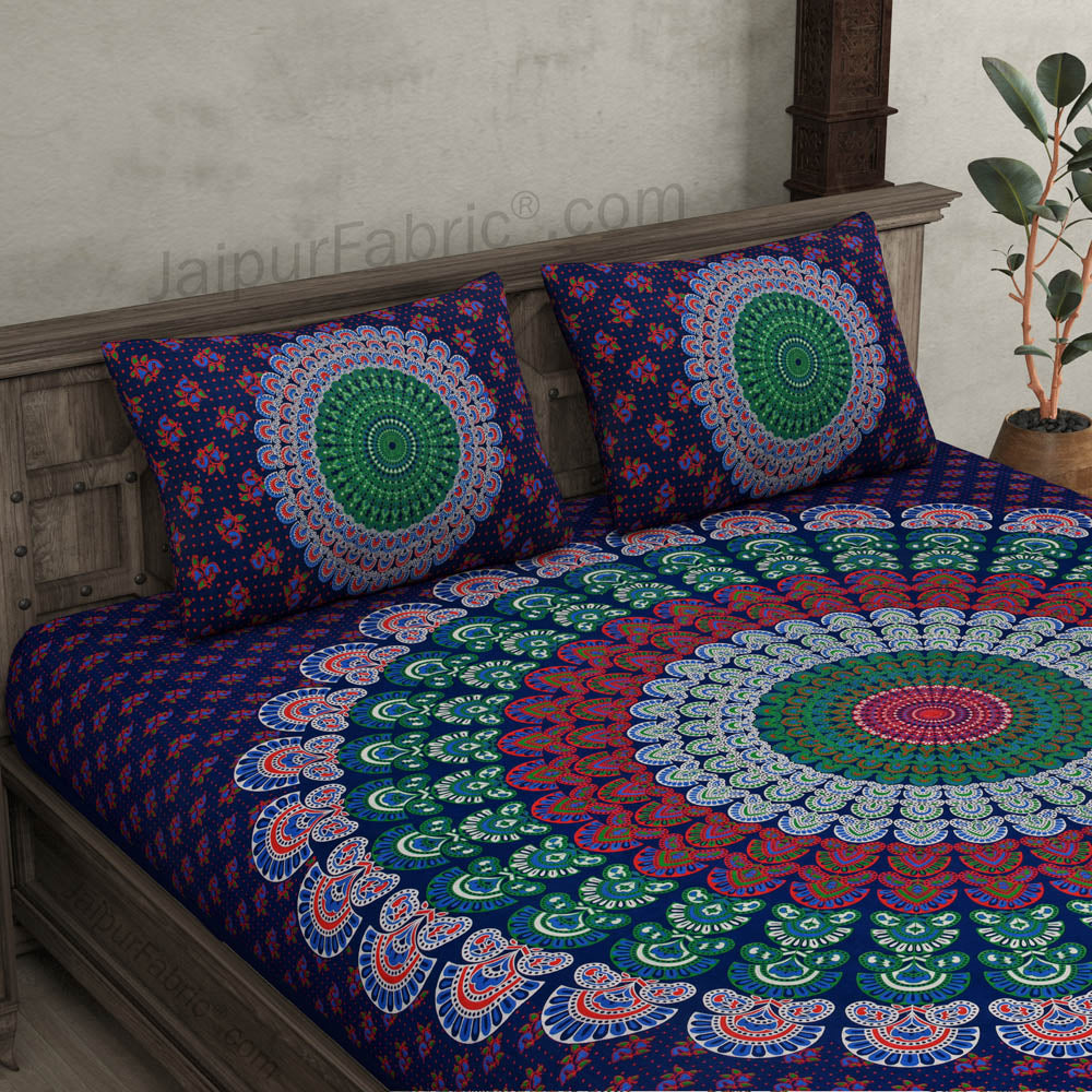Mandala Tapestry Pure Cotton Double Bedsheet – A Touch of Tradition & Elegance- Pick Your Perfect Color