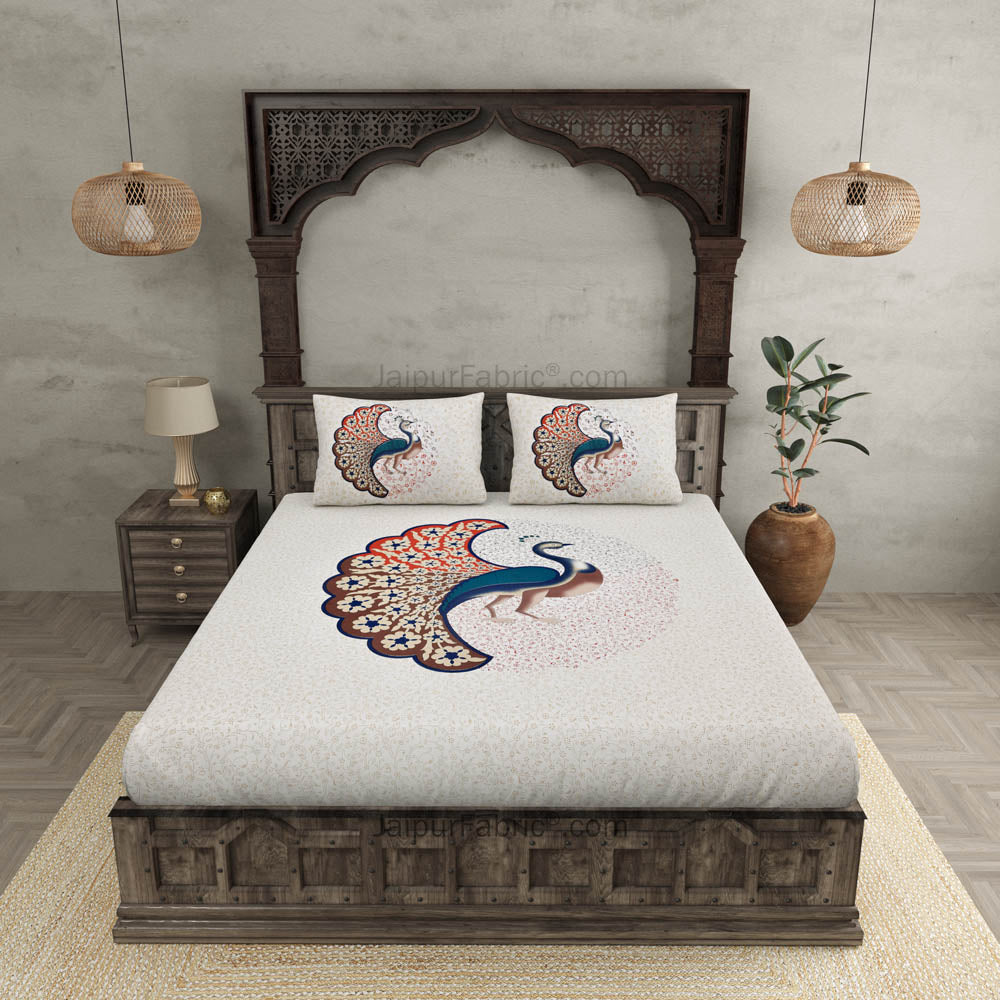 COMBO348 Twill Cotton 2 Double Bed Sheet + 4 Pillow Cover