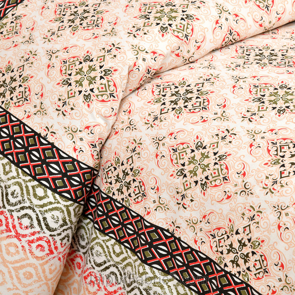 Modern Tradition Peach Bedsheet.com Double Bed Sheet