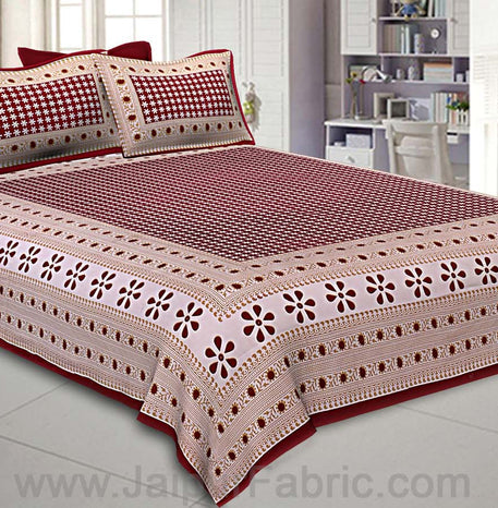 Artistic Multicolor Cotton Double Bed Set with Matching Covers