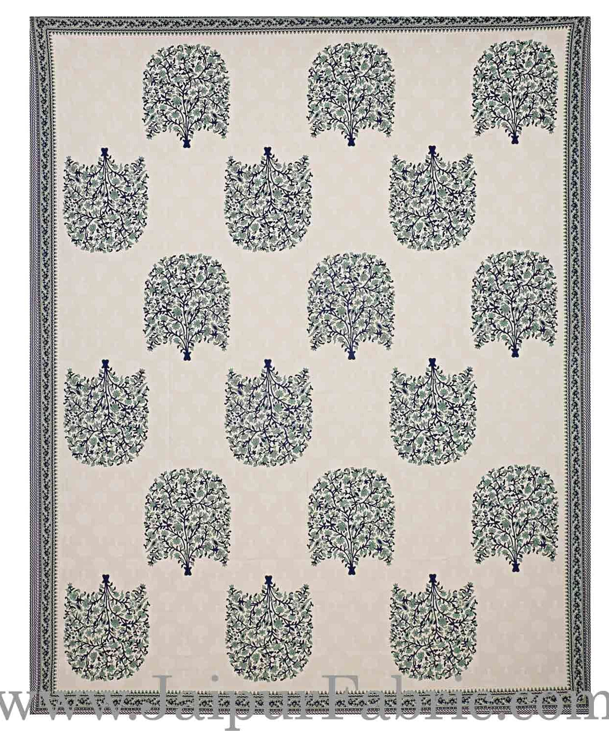 Double bedsheet Grey Small Tree Smooth Cotton Screen Print