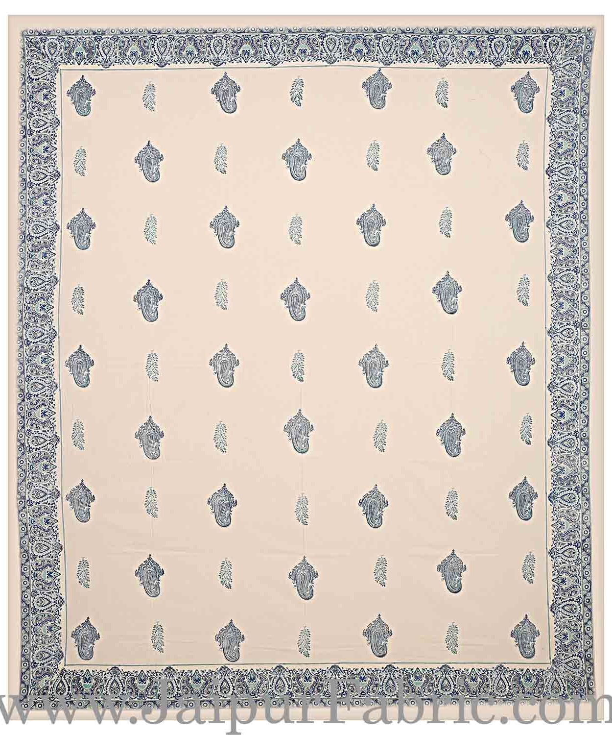 Smooth Cotton Double Bedsheet Paisley Design Print With Two Pillow Cover