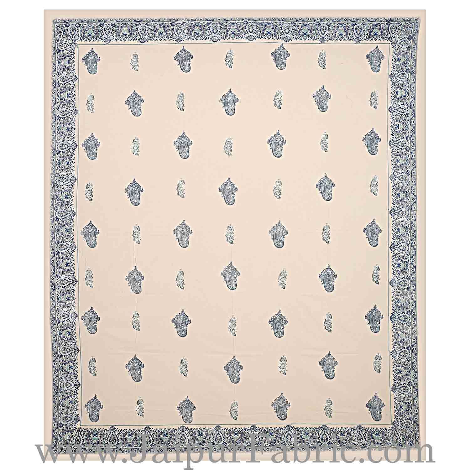 Smooth Cotton Double Bedsheet Paisley Design Print With Two Pillow Cover