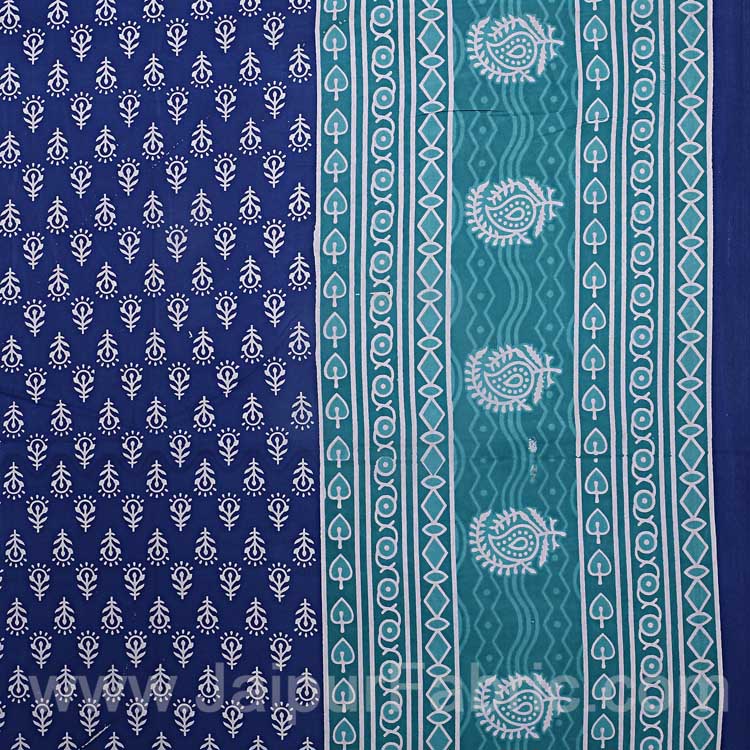 Floral Pattern Screen Print Cotton Double Bedsheet Combo of 4