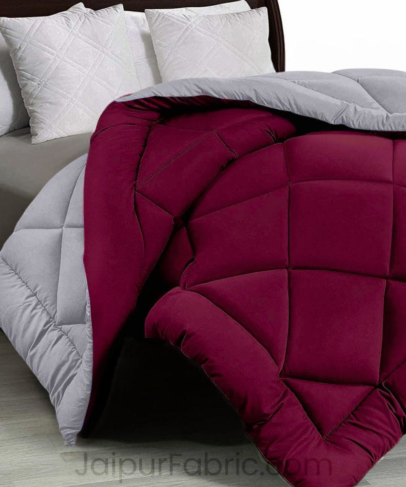 Maroon Light Grey Double Bed Comforter