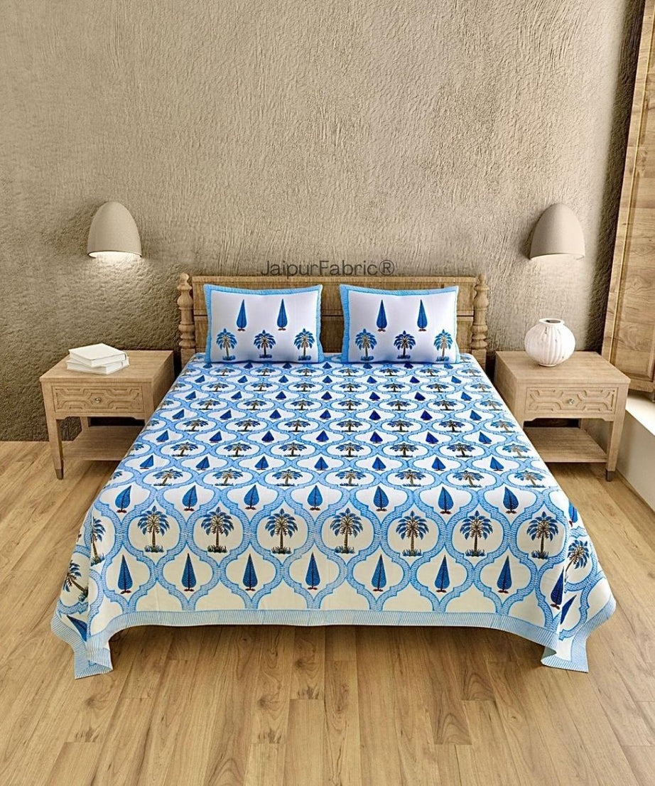 Exquisite Original Block Print 400 TC Pure Cotton King Size Bedsheet