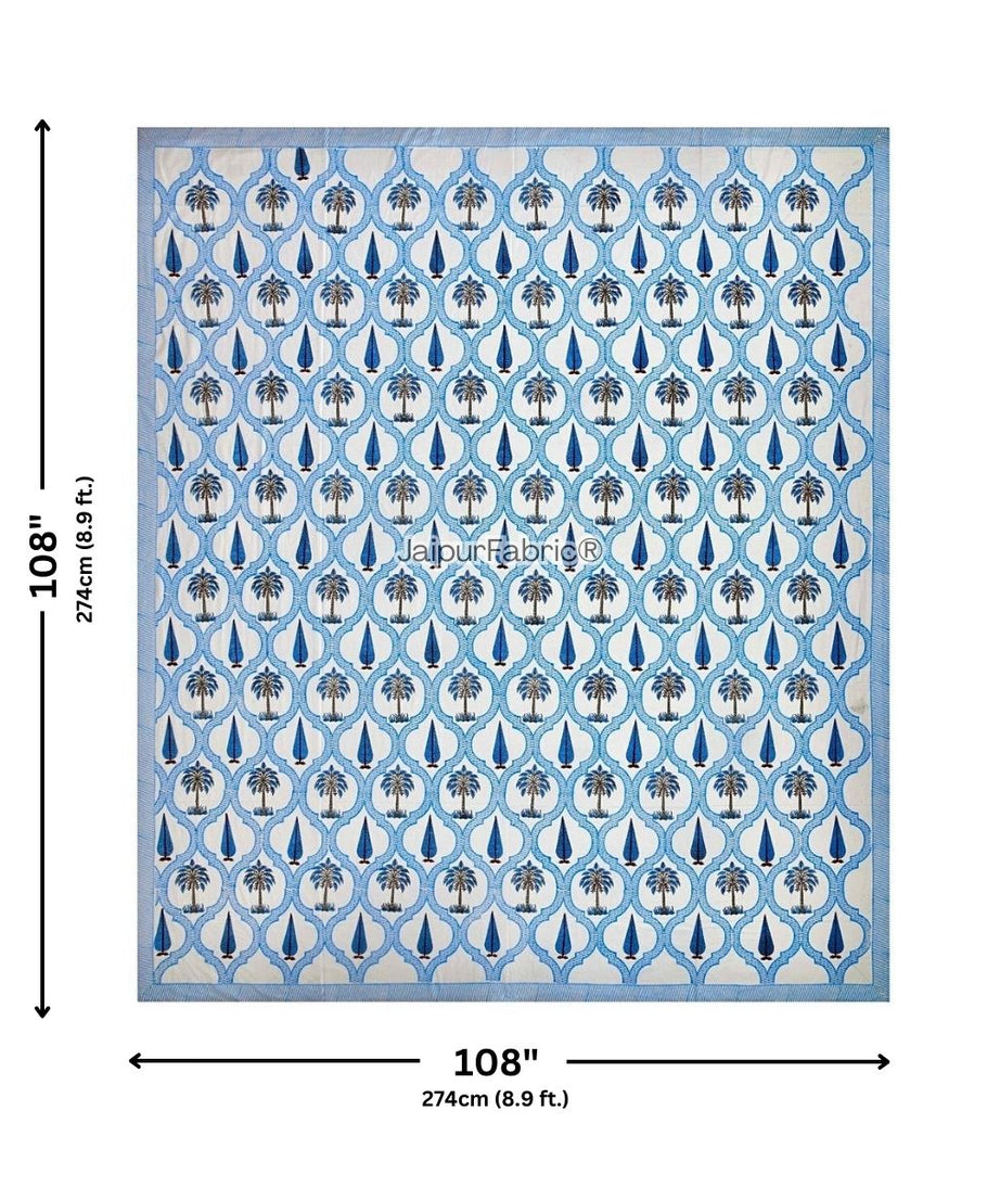 Exquisite Original Block Print 400 TC Pure Cotton King Size Bedsheet