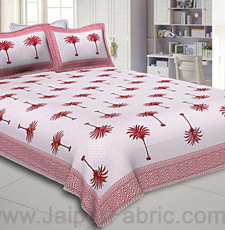 Artistic Multicolor Cotton Double Bed Set with Matching Covers