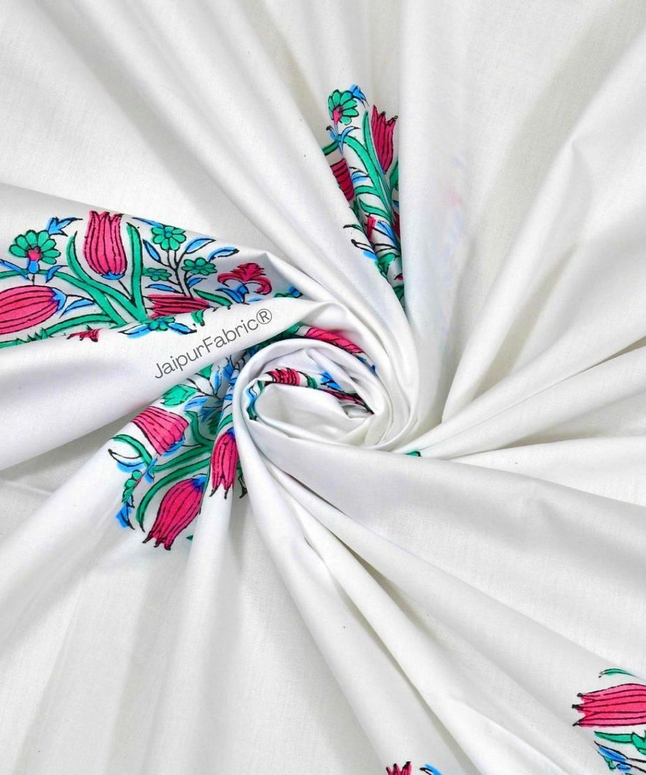 Handpicked Luxury Block Print 400 TC Pure Cotton King Size Bedsheet