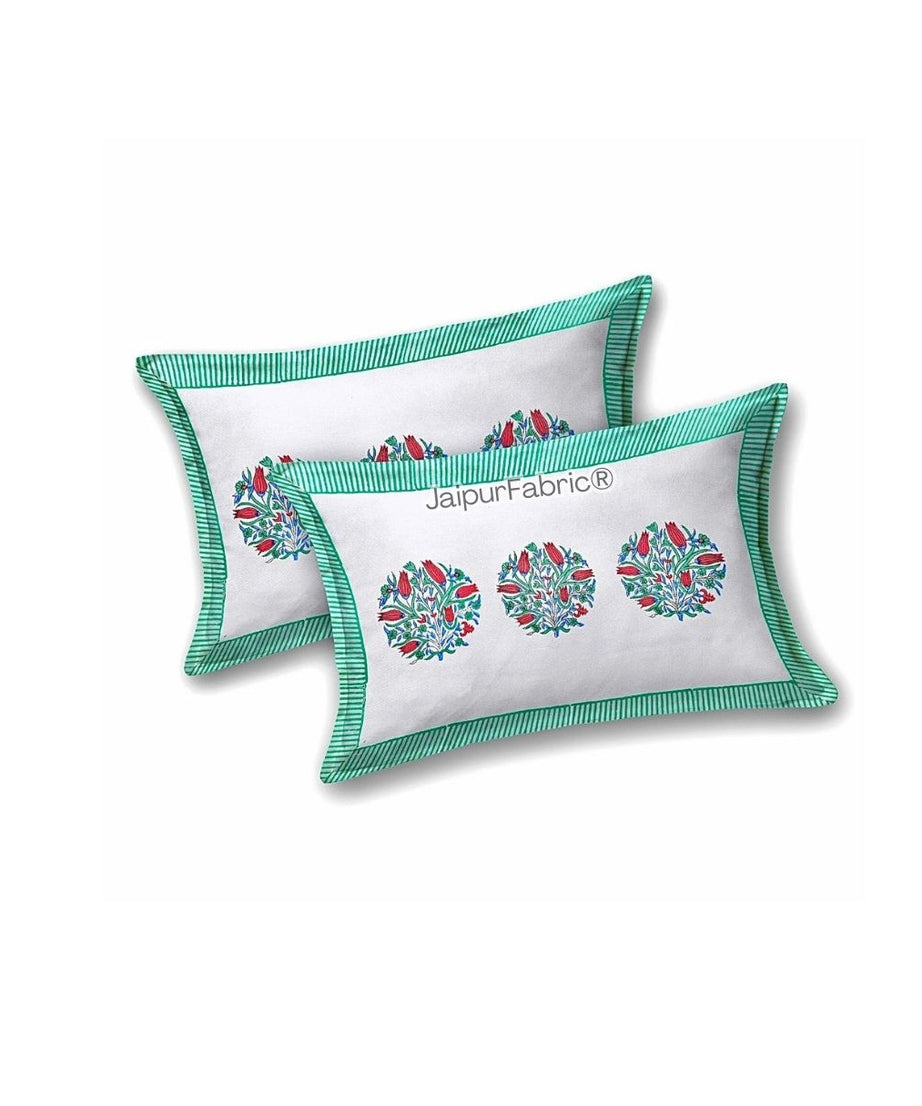 Handpicked Luxury Block Print 400 TC Pure Cotton King Size Bedsheet