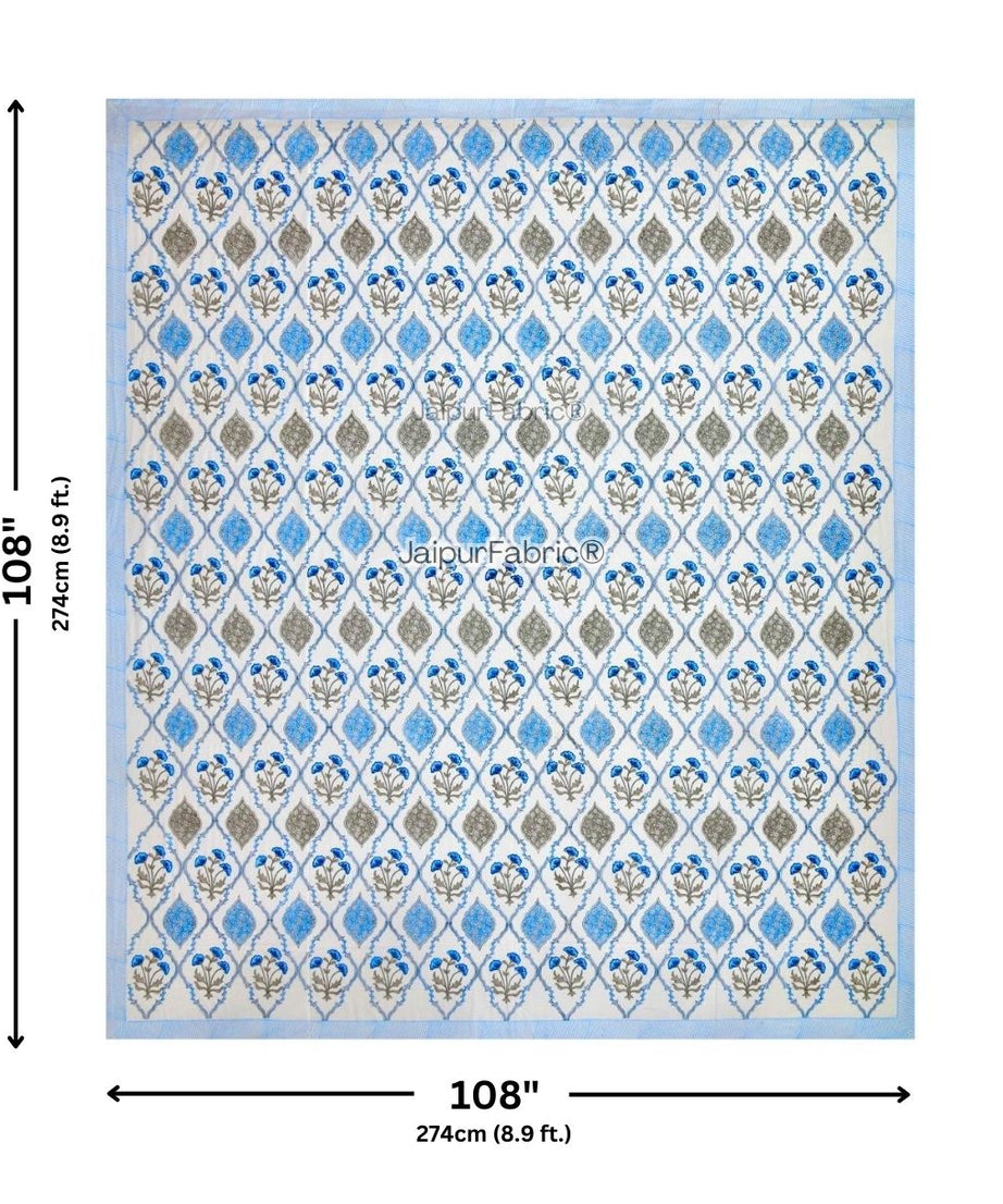 Ultra Premium Block Print 400 TC Pure Cotton King Size Bedsheet