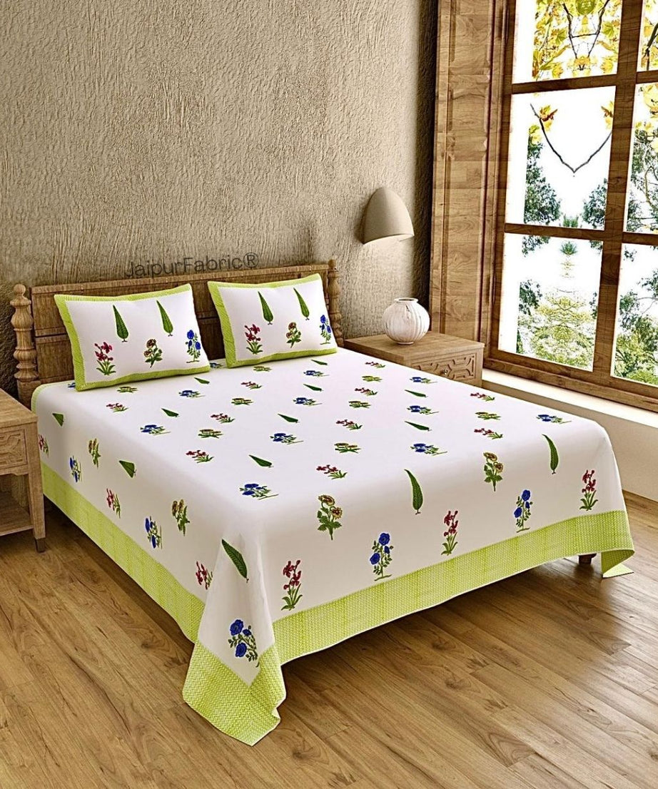 Timeless Luxury Curated Block Print 400 TC Pure Cotton King Size Bedsheet