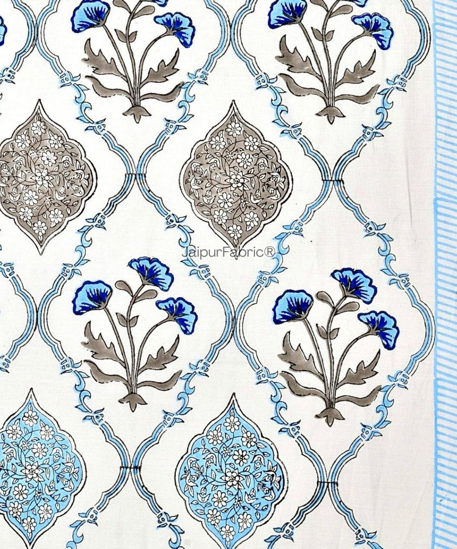 Ultra Premium Block Print 400 TC Pure Cotton King Size Bedsheet