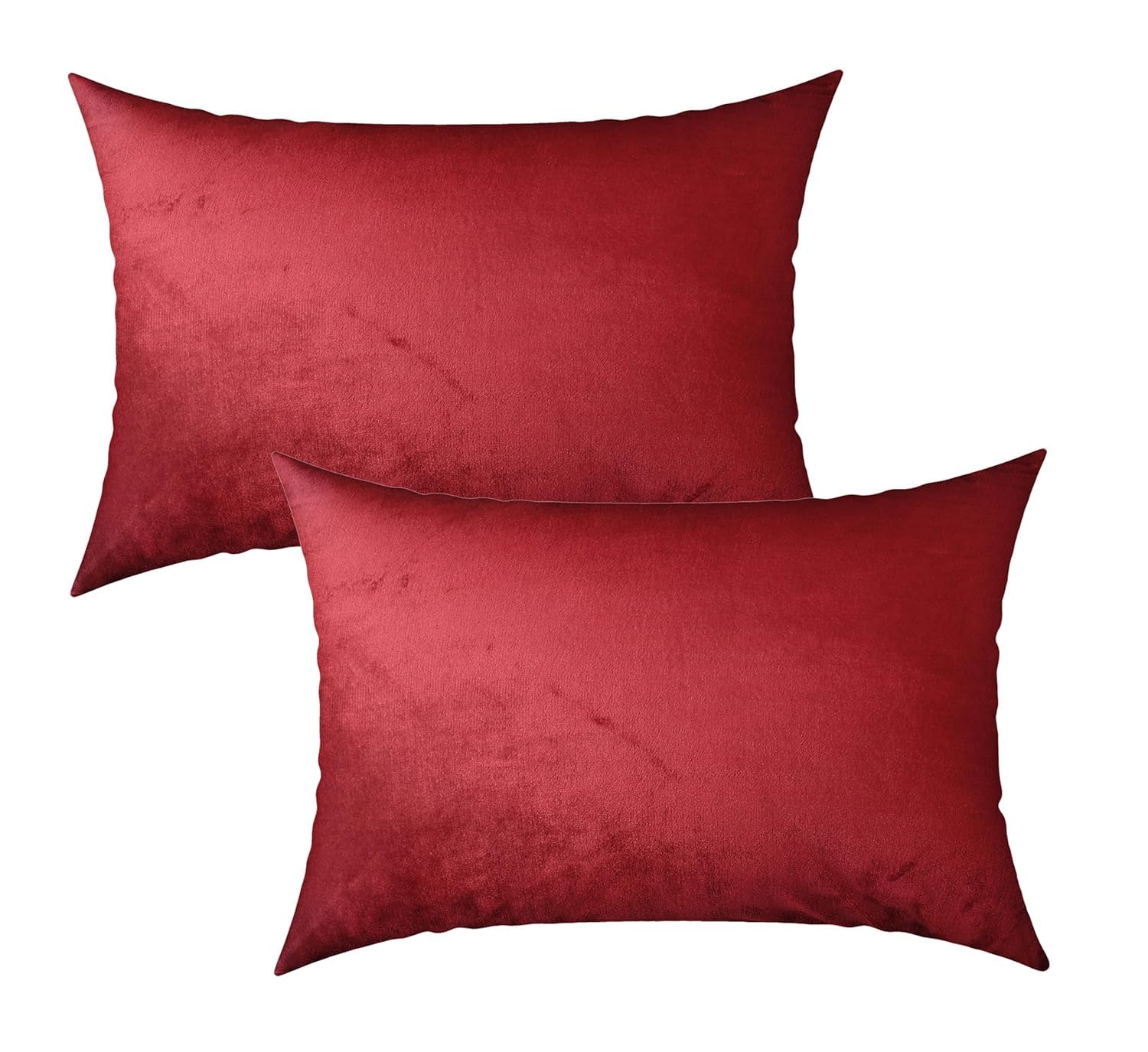 Wine Red Soft Velvet Finish Double Bedsheet with Matching Pillow Covers