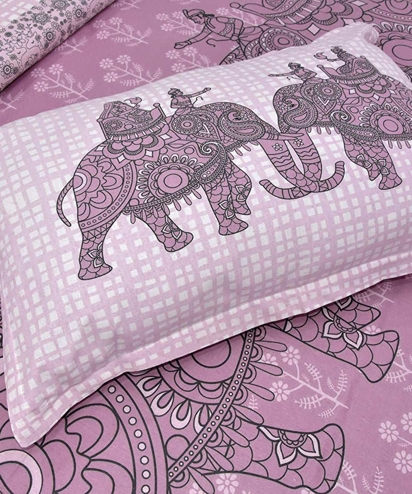 Alexa Pink Sahi Sawari King Size Double Bedsheet