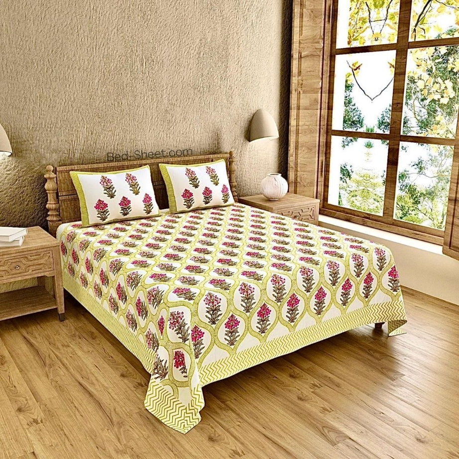 Traditional Classic Block Print Cotton Bedsheet