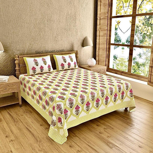 Traditional Classic Block Print Cotton Bedsheet