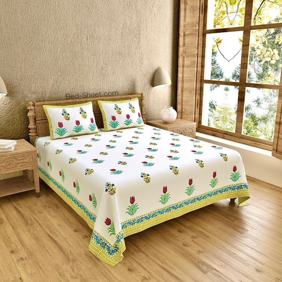 Artisanal Perfection Block Print Cotton Bedsheet