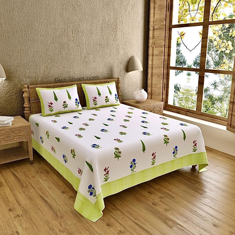 Timeless Elegance Block Print Cotton Bedsheet