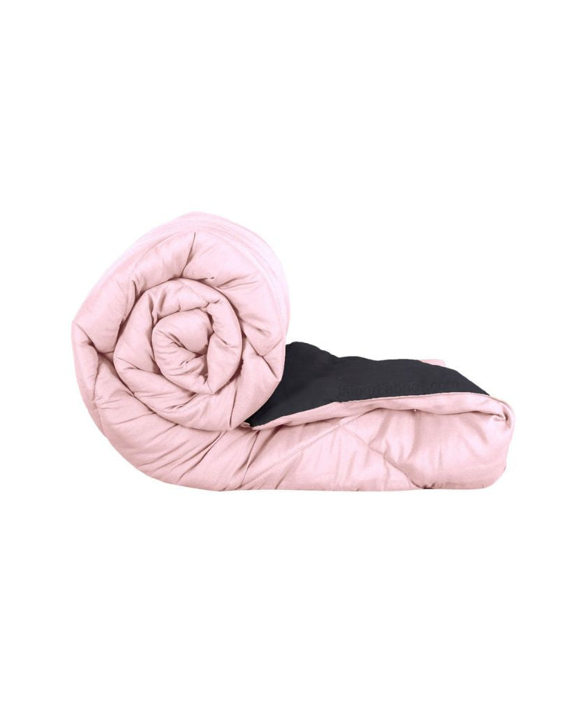 Pale Pink & Dark Grey Single Bed Comforter