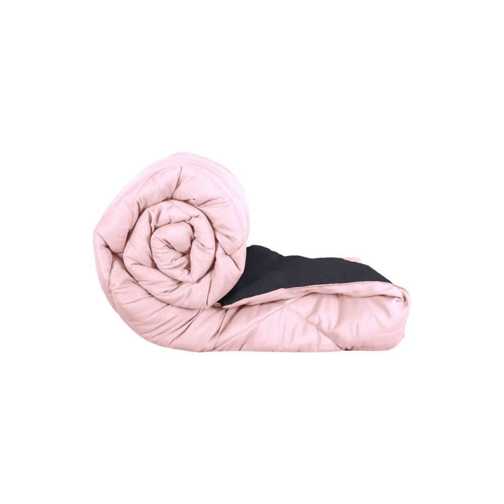 Pale Pink & Dark Grey Single Bed Comforter