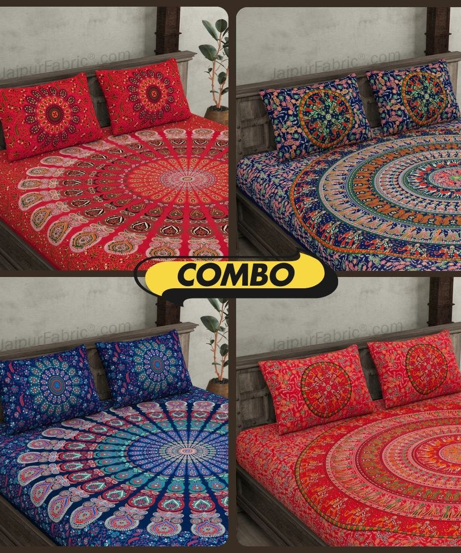 Mandala Bedsheet Tapestry Combo of 4