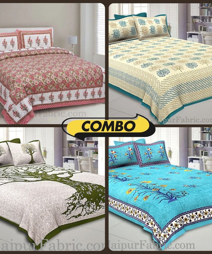 Vibrant Heritage Cotton Double Bedsheet Collection