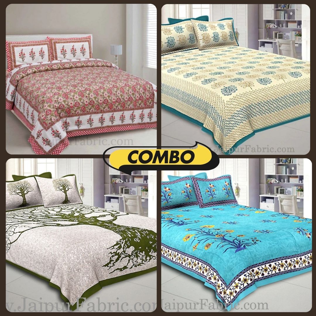 Vibrant Heritage Cotton Double Bedsheet Collection