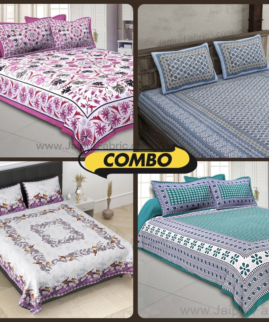 Double Delight Cotton Bedsheet Set for Luxurious Comfort