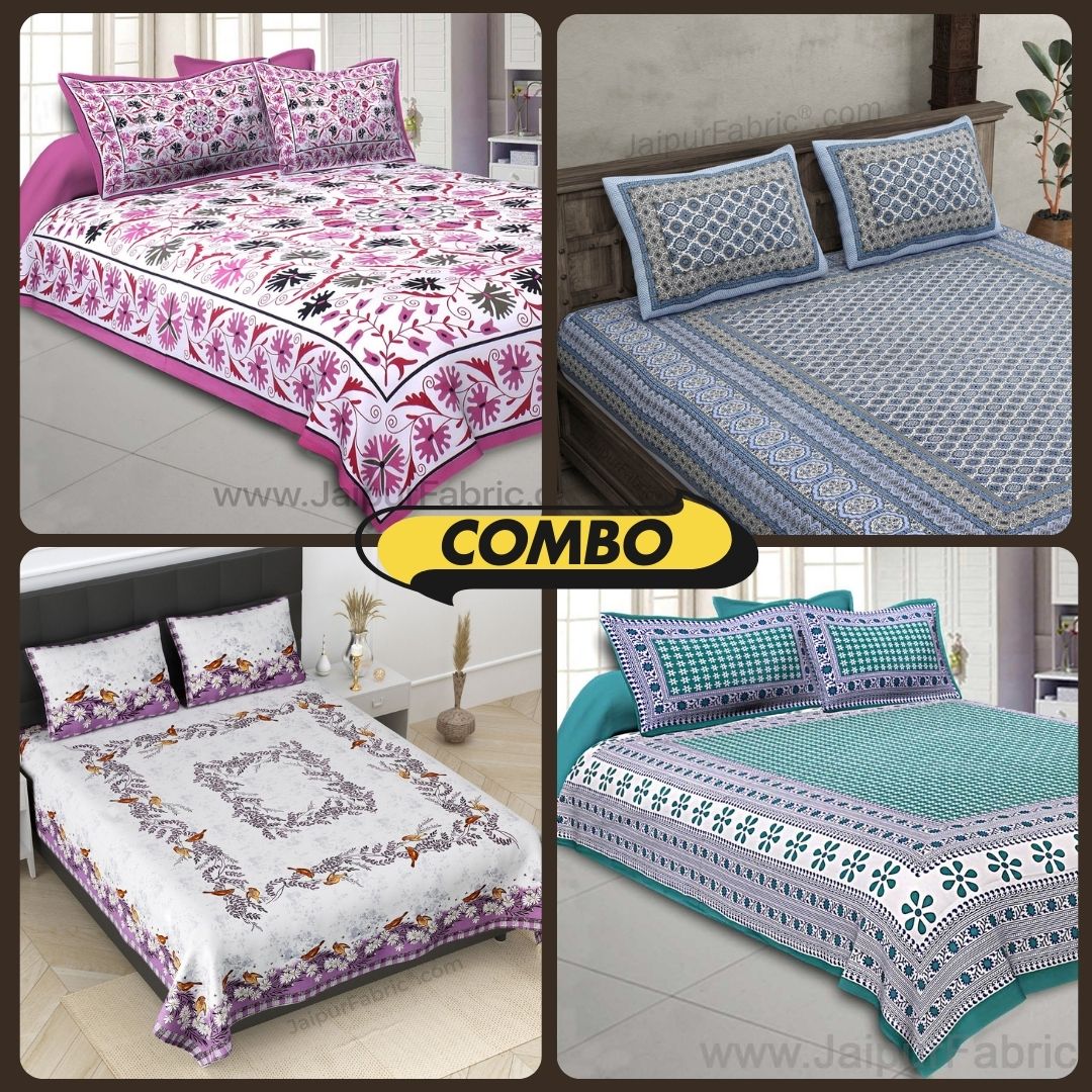 Double Delight Cotton Bedsheet Set for Luxurious Comfort