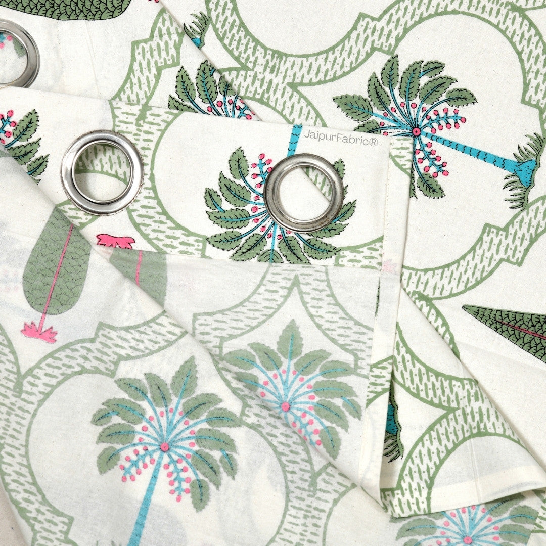 Hand Block Printroots Printed Curtains with Intricate Floral Designs