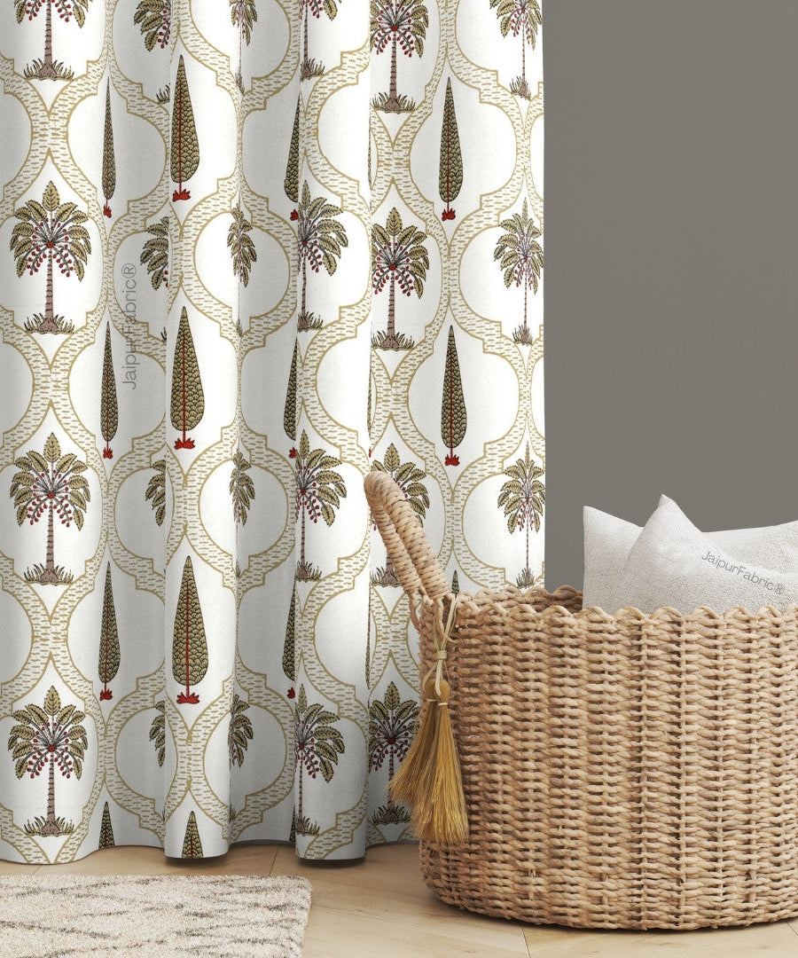 Pinklay Mocha Brown Delight Floral Jaipuri Hand Block Print Curtains