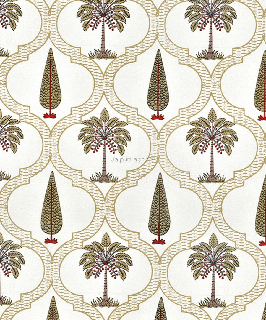 Pinklay Mocha Brown Delight Floral Jaipuri Hand Block Print Curtains