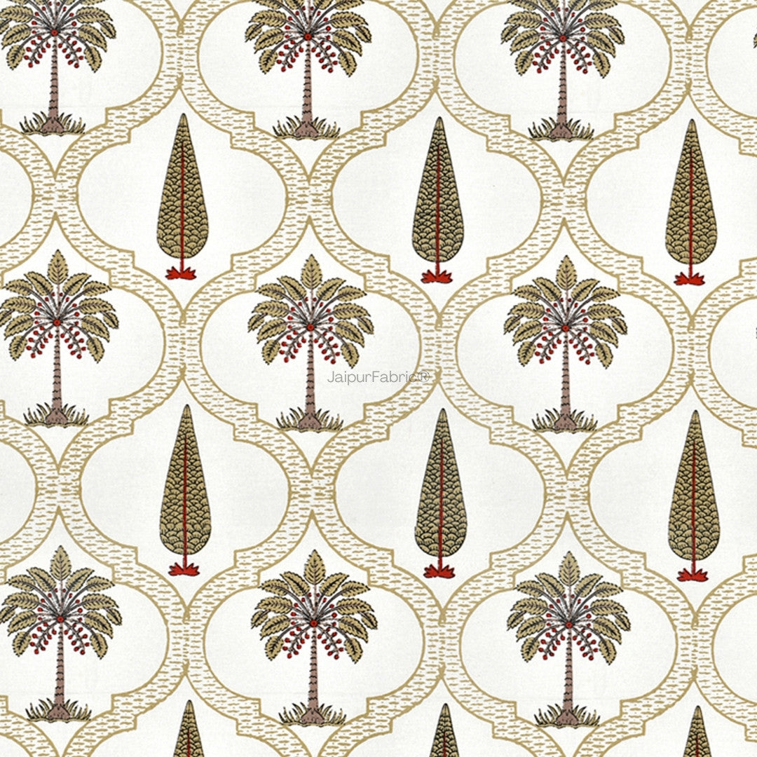 Pinklay Mocha Brown Delight Floral Jaipuri Hand Block Print Curtains