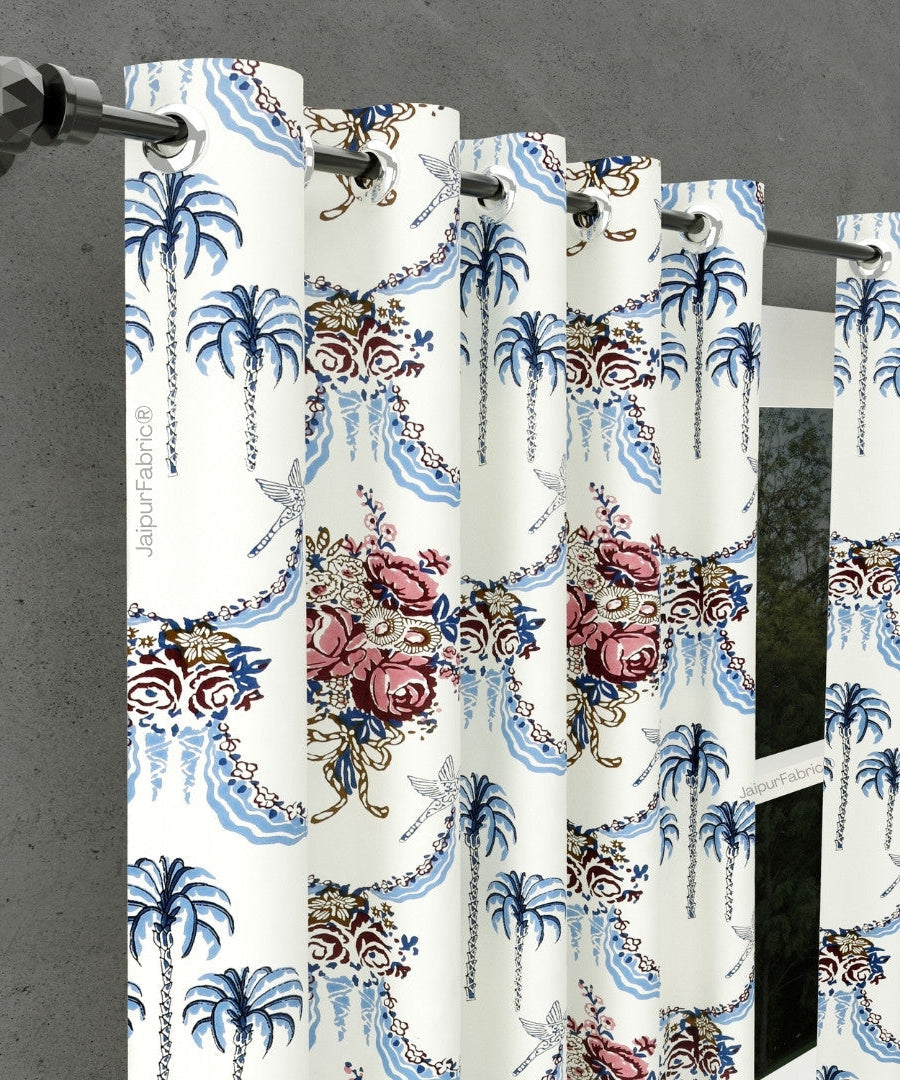 Blue Pottery Timeless Imprints 100% Cotton Block Printed Curtains Urban Jaipur