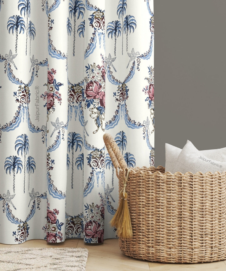 Blue Pottery Timeless Imprints 100% Cotton Block Printed Curtains Urban Jaipur