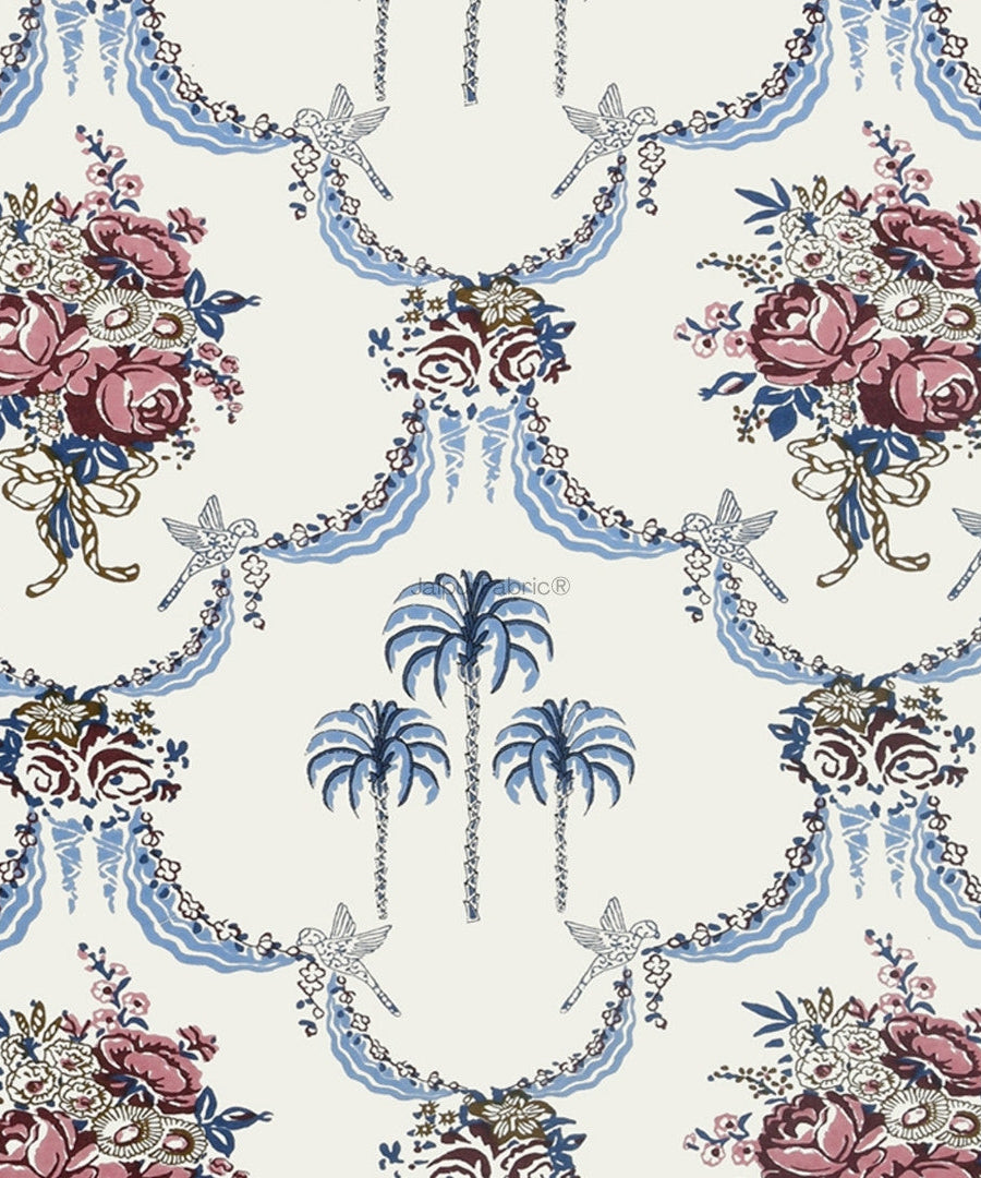 Blue Pottery Timeless Imprints 100% Cotton Block Printed Curtains Urban Jaipur