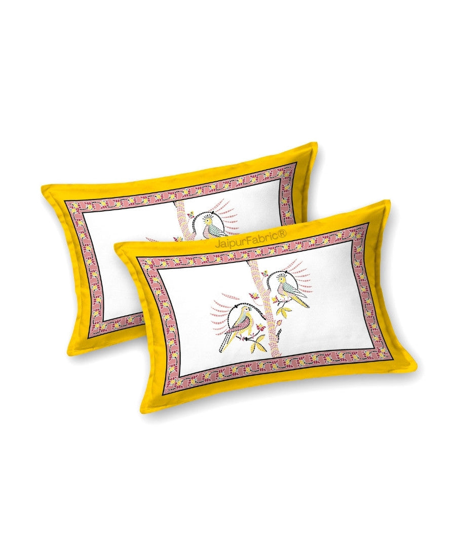 Perky Parrots Blue Pure Cotton King Size Bedsheet