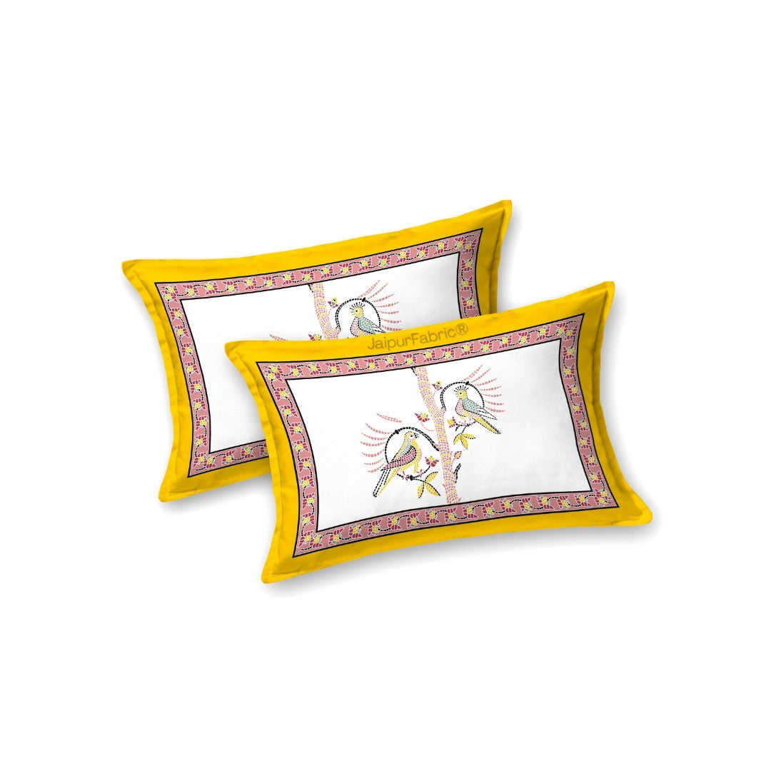 Perky Parrots Blue Pure Cotton King Size Bedsheet