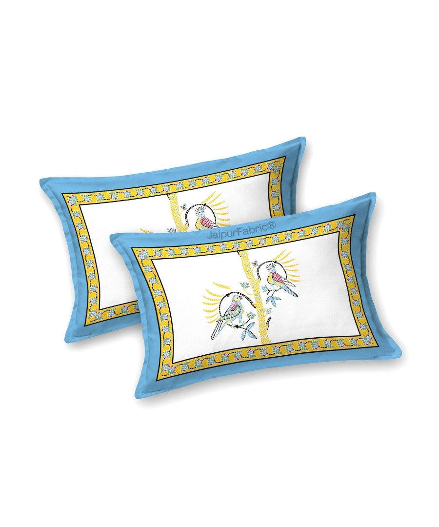 Perky Parrots Green Pure Cotton King Size Bedsheet