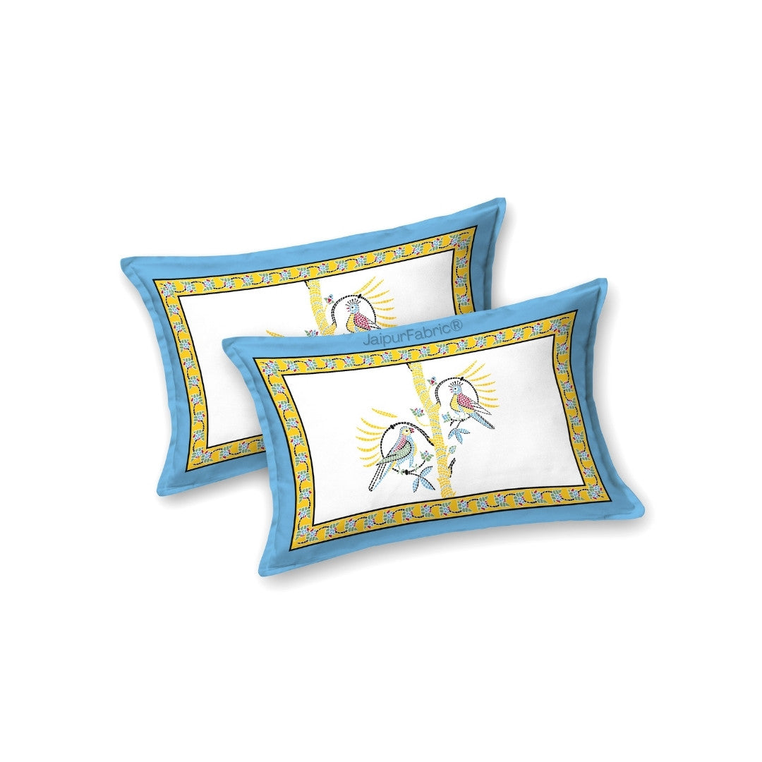 Perky Parrots Green Pure Cotton King Size Bedsheet