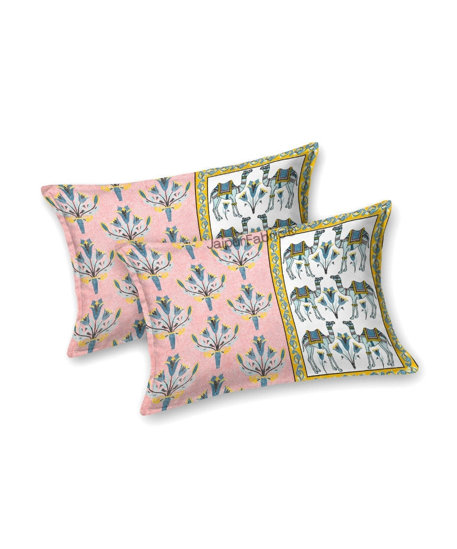 Floral Corsage Peach Pure Cotton King Size Bedsheet