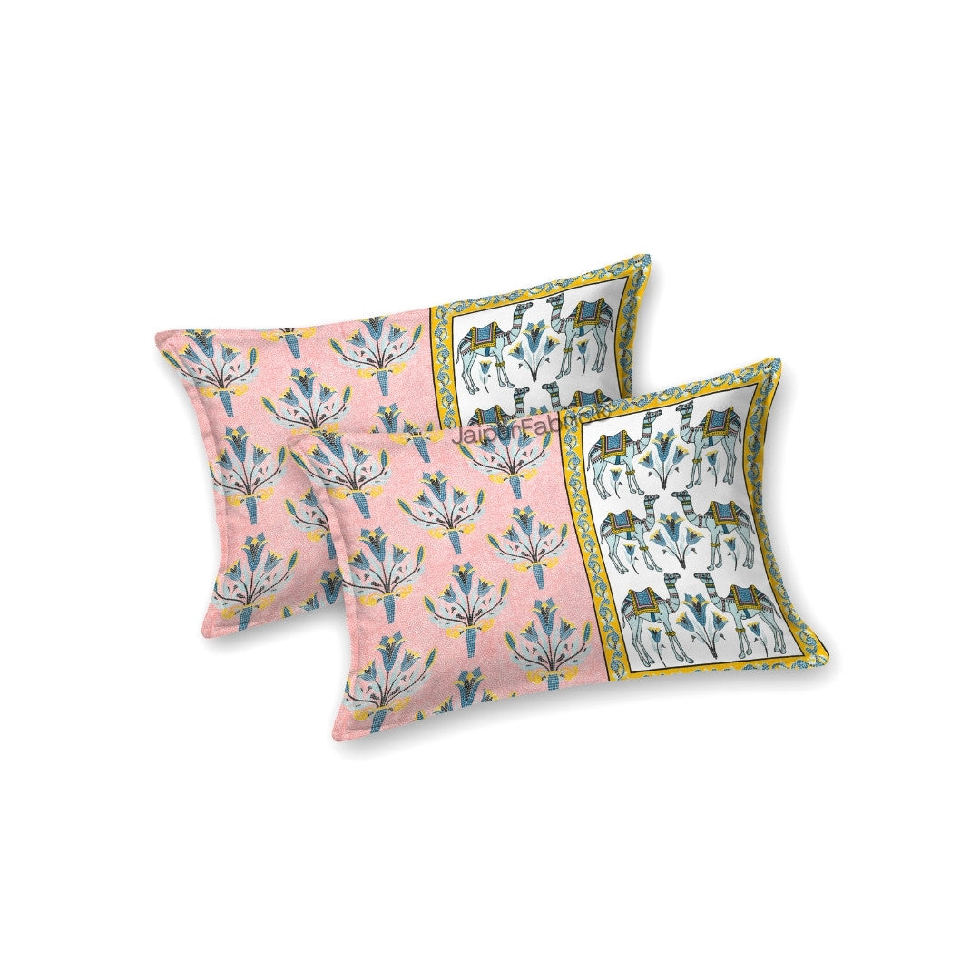 Floral Corsage Peach Pure Cotton King Size Bedsheet