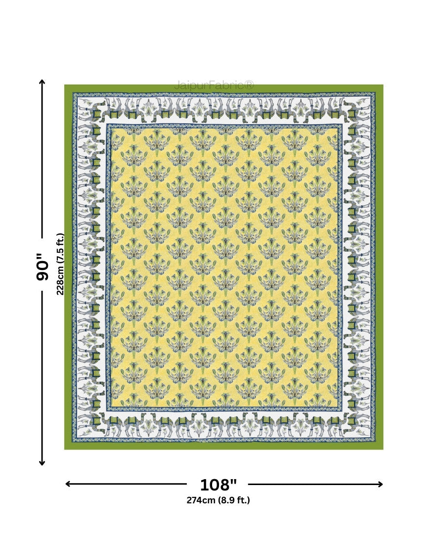 Floral Corsage Yellow Pure Cotton King Size Bedsheet