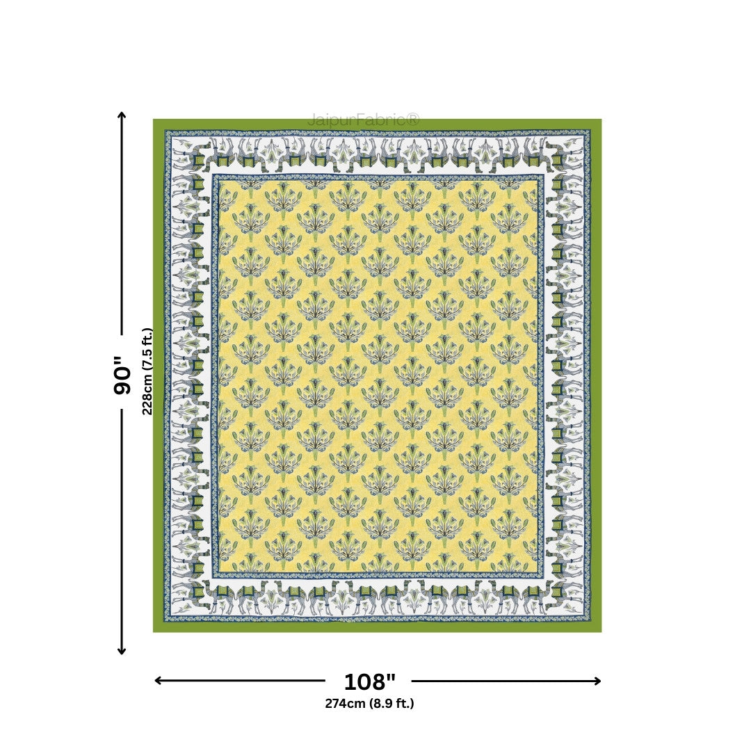 Floral Corsage Yellow Pure Cotton King Size Bedsheet